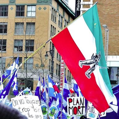 Drapeau patriote sur fleurdelysé